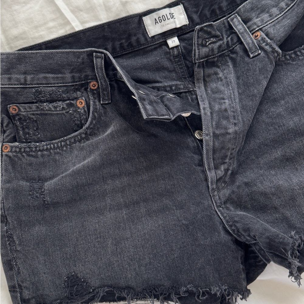 Agolde Men's Charcoal Jean Shorts